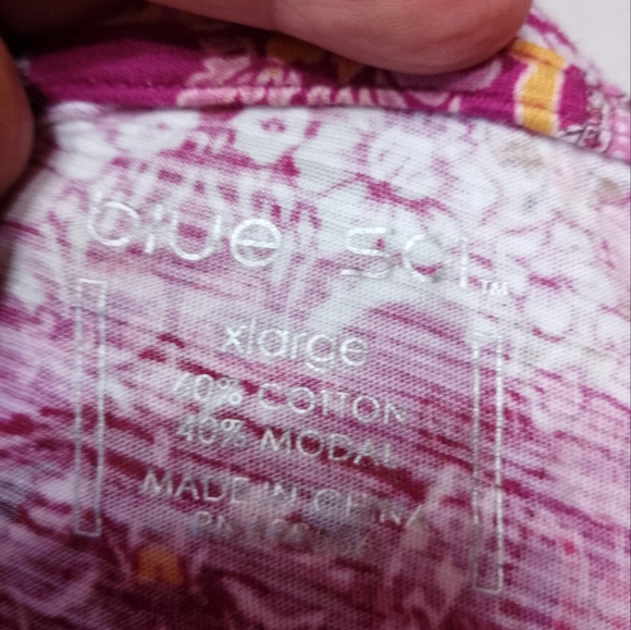 Blue Sol Boho Print Long Sleeve T-Shirt - Picture 4 of 4